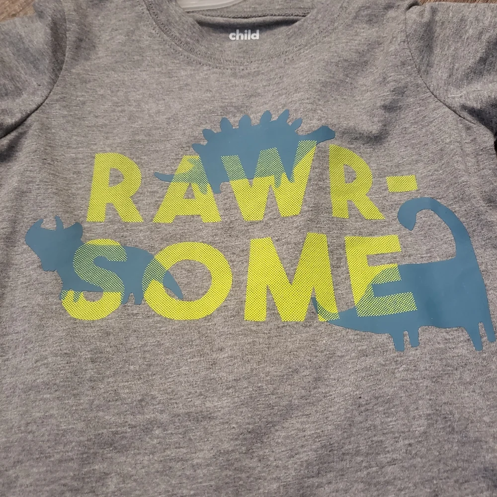 🌻 NWT Carter’s baby boy 2pc Dino summer Set 24M plaid & grey